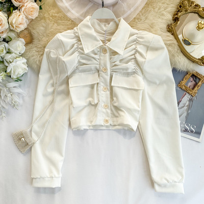 Cămașă casual de damă cu nasturi și guler clasic în trei culori