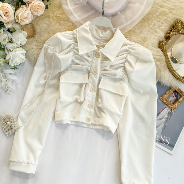 Cămașă casual de damă cu nasturi și guler clasic în trei culori