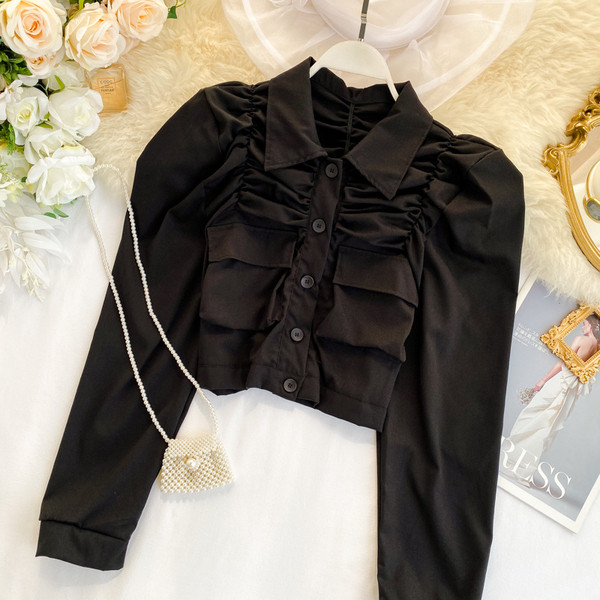 Cămașă casual de damă cu nasturi și guler clasic în trei culori