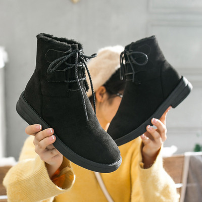 Cizme casual dama din piele intoarsa cu talpa plate