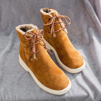 Cizme casual dama din piele intoarsa cu talpa plate