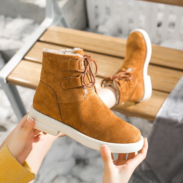 Cizme casual dama din piele intoarsa cu talpa plate