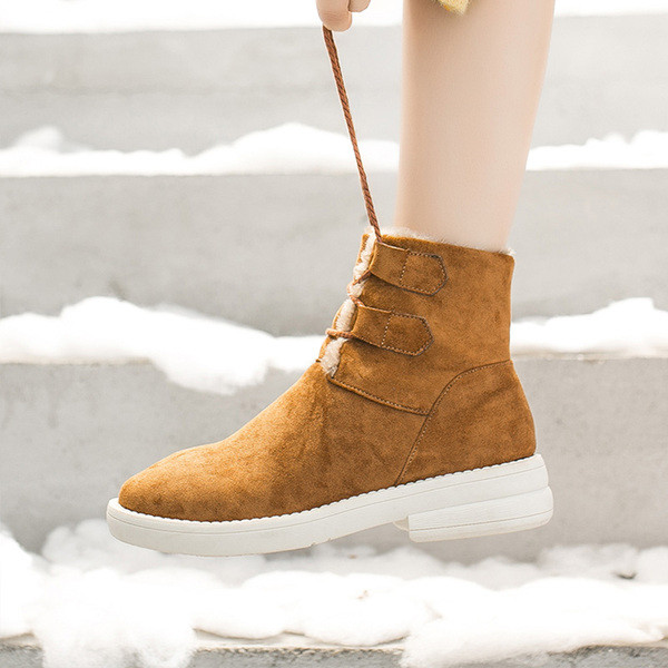 Cizme casual dama din piele intoarsa cu talpa plate