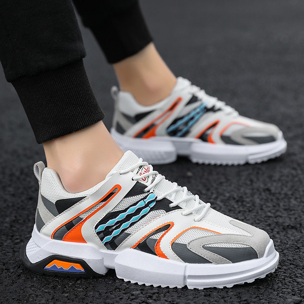 Tenisi casual barbatesti cu sireturi si model in trei culori