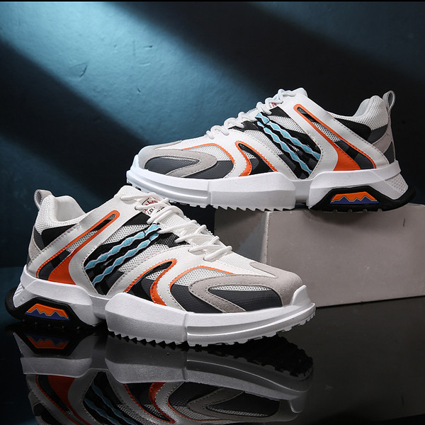 Tenisi casual barbatesti cu sireturi si model in trei culori