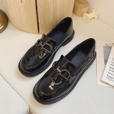 Pantofi casual dama cu element metalic in negru