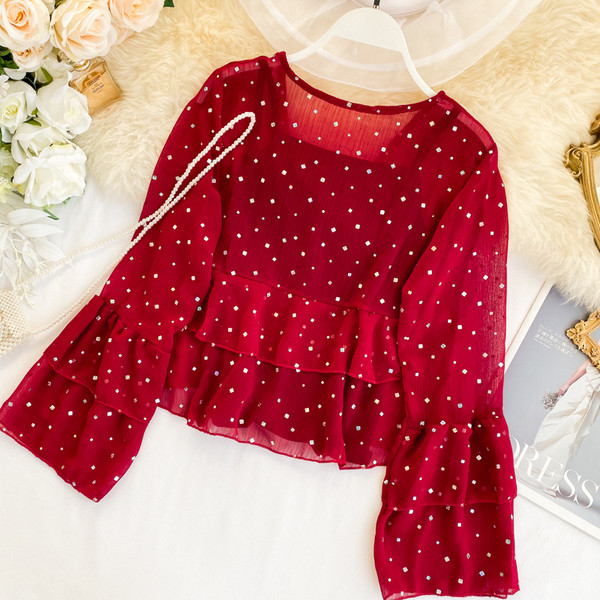 Cămașă modernă de damă cu decolteu spitz în mai multe culori