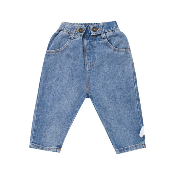 Νέο μοντέλο μοντέρνα παιδικά τζιν με τσέπες και μαλακή επένδυση σε μπλε χρώμα