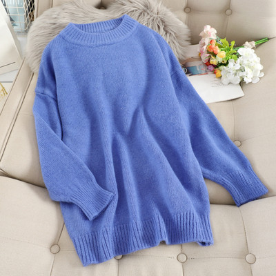 Női alkalmi pulóver ovális nyakkivágással, különböző színekben