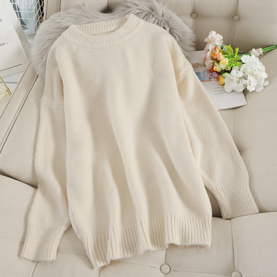 Női alkalmi pulóver ovális nyakkivágással, különböző színekben