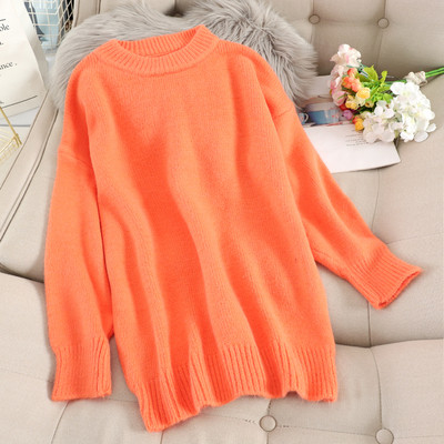 Női alkalmi pulóver ovális nyakkivágással, különböző színekben