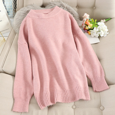 Női alkalmi pulóver ovális nyakkivágással, különböző színekben