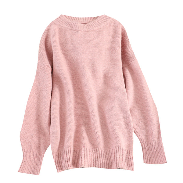 Női alkalmi pulóver ovális nyakkivágással, különböző színekben