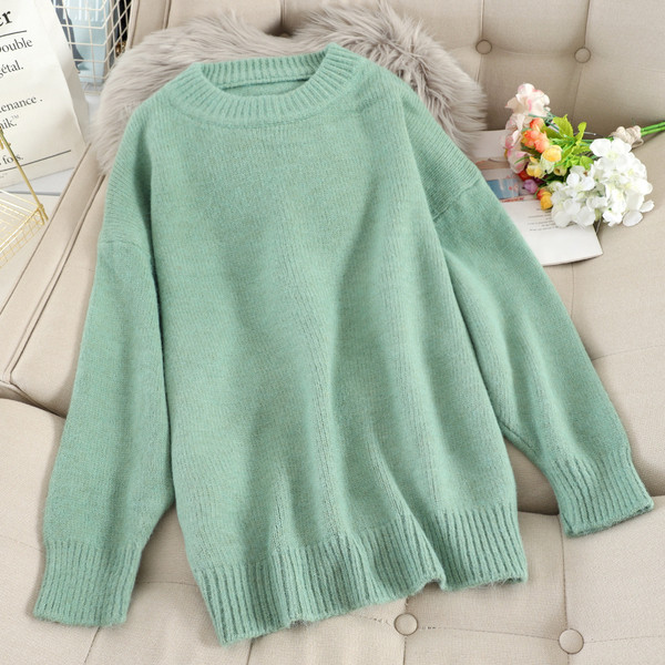 Női alkalmi pulóver ovális nyakkivágással, különböző színekben