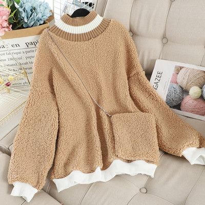 Pulover de dama casual cu guler inalt si maneci lungi in mai multe culori