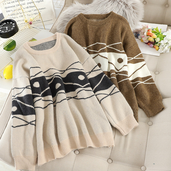 Pulover de dama cu decolteu rotund in trei culori