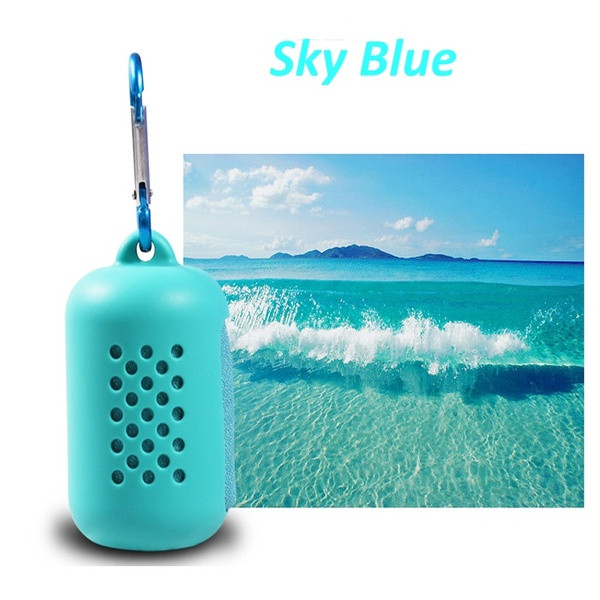 Преносима бързо съхнеща кърпа за пътуване със силиконов калъф в пет цвята