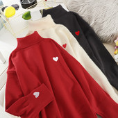 Női pulóver magas gallérral több színben