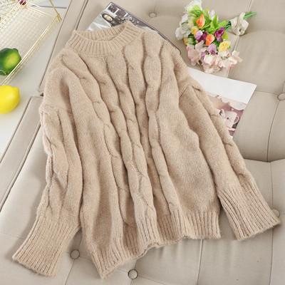 Modern női pulóver kerek nyakkivágással, négy színben