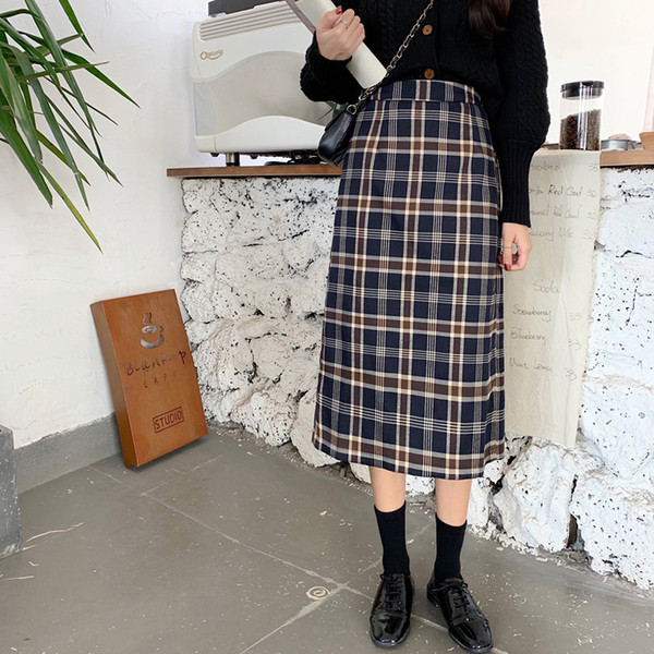 Μακρυά καρό φούστα σε δύο χρώματα