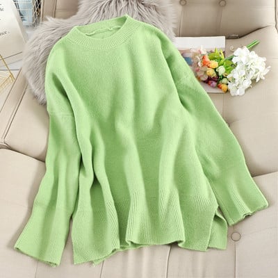 Pulover de dama model uni cu decolteu rotund in mai multe culori