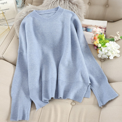 Pulover de dama model uni cu decolteu rotund in mai multe culori