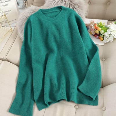 Pulover de dama model uni cu decolteu rotund in mai multe culori