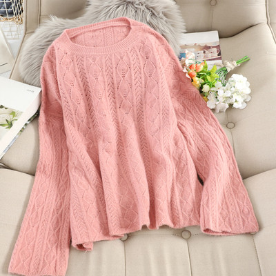 Női pehelypulóver ovális nyakkivágással, több színben