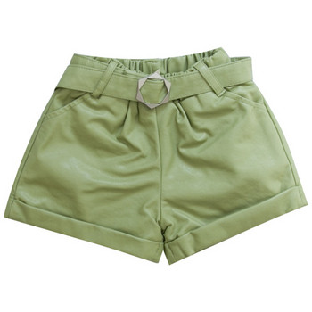 Нов модел детски къси панталони за момичета в черен,зелен и бежов цвят