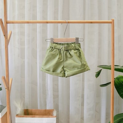 Нов модел детски къси панталони за момичета в черен,зелен и бежов цвят