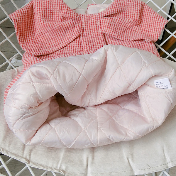 Rochie moderna pentru copii in carouri pentru fete in rosu