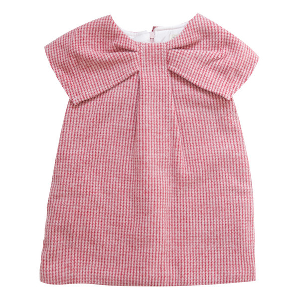 Rochie moderna pentru copii in carouri pentru fete in rosu