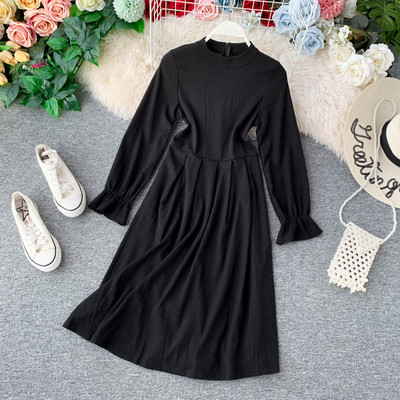 Rochie moderna de dama cu fermoar pe spate in mai multe culori