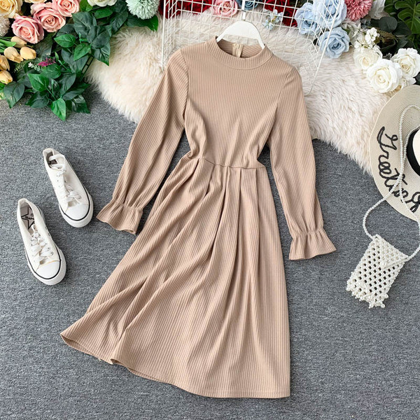 Rochie moderna de dama cu fermoar pe spate in mai multe culori