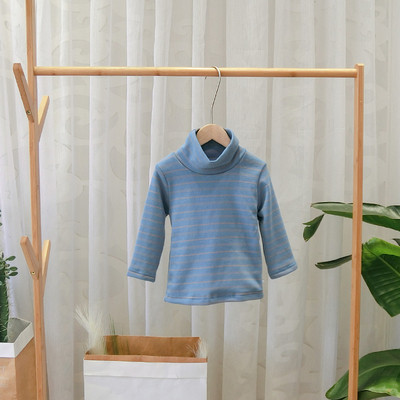 Modern csíkos gyerekblúz pólógallérral több színben fiúknak