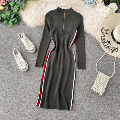 Rochie moderna de dama cu fermoar in mai multe culori