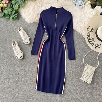 Rochie moderna de dama cu fermoar in mai multe culori