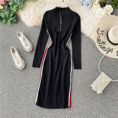 Rochie moderna de dama cu fermoar in mai multe culori