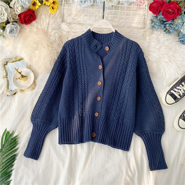 Cardigan dama cu nasturi in mai multe culori