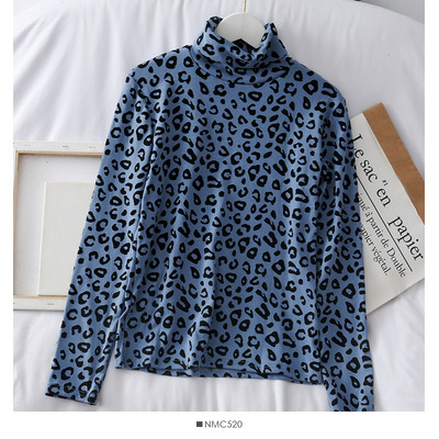 Καθημερινή γυναικεία μπλούζα με κολάρο και ζωικό μοτίβο σε διάφορα χρώματα