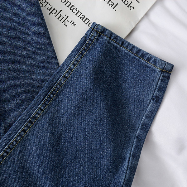 Blugi casual de dama cu curea si buzunar in albastru si negru