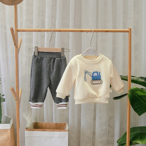 Καθημερινή παιδική μπλούζα για αγόρια σε μπεζ, μπλε, κίτρινο και πορτοκαλί χρώμα