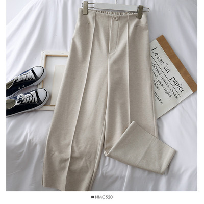 Pantaloni eleganti de dama cu talie inalta si elastic in trei culori