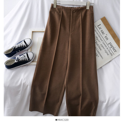 Pantaloni eleganti de dama cu talie inalta si elastic in trei culori