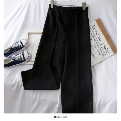 Pantaloni eleganti de dama cu talie inalta si elastic in trei culori