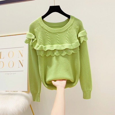 Pulover de dama modern cu decolteu rotund in patru culori