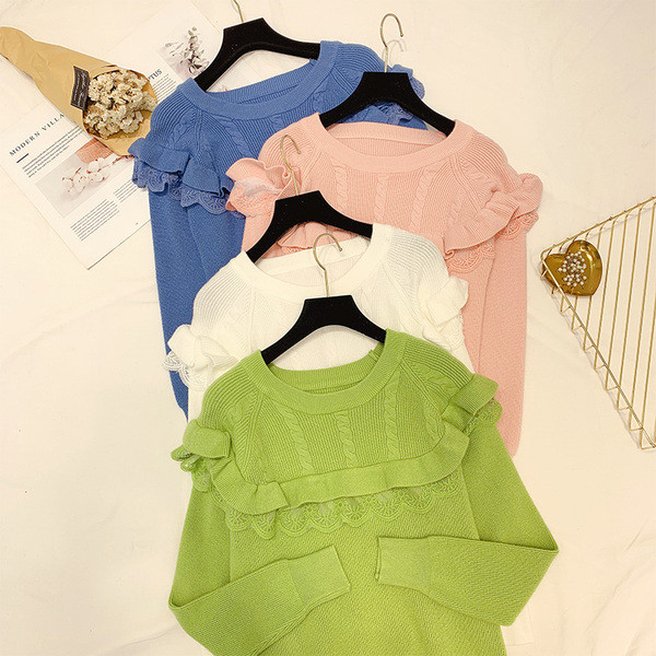 Pulover de dama modern cu decolteu rotund in patru culori