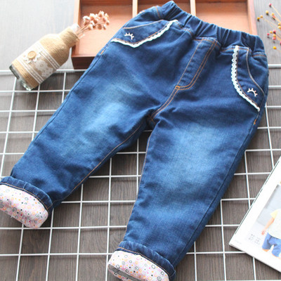 Модерни детски дънки за момичета - син цвят