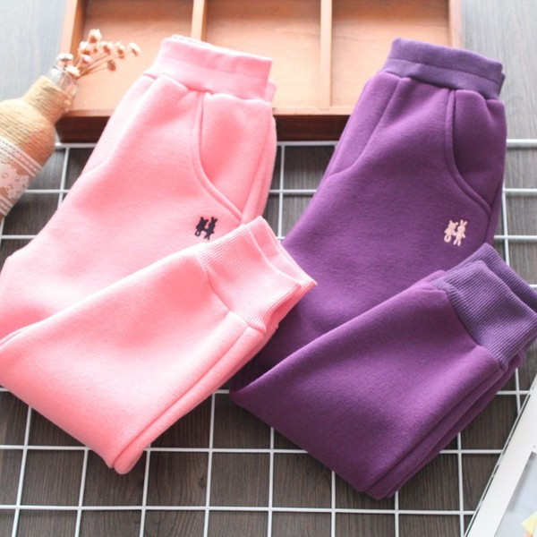 Model nou de pantaloni sport pentru copii de zi cu zi pentru fete în gri, roz, albastru și violet