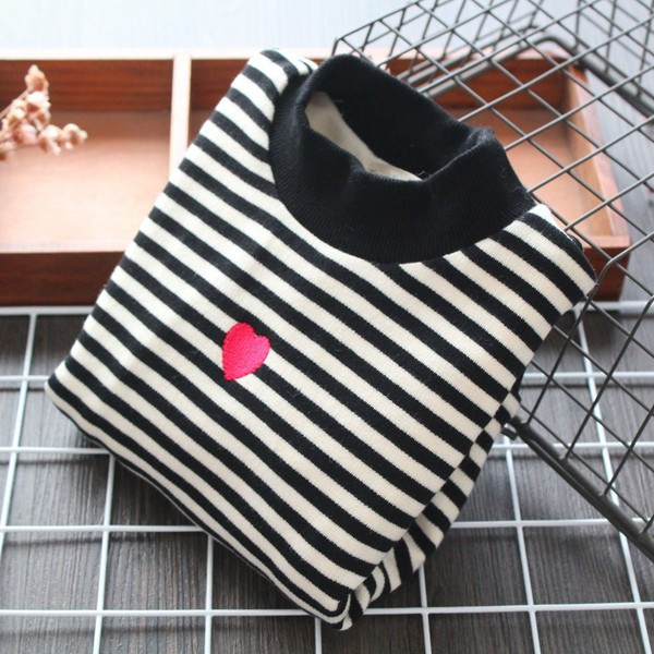 Bluza in dungi pentru copii model nou cu broderie pentru fete in negru
